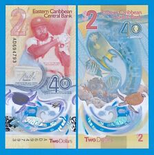 Estados del Caribe Oriental 2 dólares P 61 2023 polímero UNC cricket conmemorativo NUEVO segunda mano  Embacar hacia Mexico