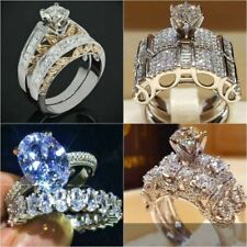 Lindo anel folheado a prata 925 de zircão cúbico feminino joia de festa de casamento tamanho 6-10 comprar usado  Enviando para Brazil