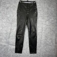 Pantalones de mujer J Brand negros teñidos cuero elásticos informales piernas ajustadas talla 25 segunda mano  Embacar hacia Argentina