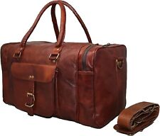 Usado, Bolsa vintage para pernoite 18X9X9 polegadas masculina de couro viagem academia fim de semana comprar usado  Enviando para Brazil