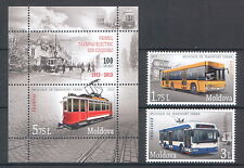 Moldavia 2013 medios de transporte urbano 2 sellos montados sin montar o nunca montada + bloque segunda mano  Embacar hacia Mexico