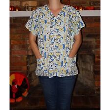 STAT Cat Doctor Cotton Scrub Top M to L pockets kitty cat pattern for sale  Shipping to South Africa