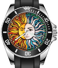 Reloj deportivo único unisex Blazing Sun and Moon Light Art, usado segunda mano  Embacar hacia Argentina