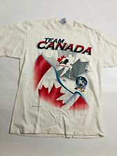Camiseta Vintage Team Canada Deadstock Pontos de Hóquei Patinação no Gelo Vermelha Branca NHL Top, usado comprar usado  Enviando para Brazil