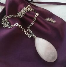 quarzo rosa collana argento usato  Roma