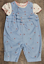 Used, Baby Girl Clothes New Vintage Gymboree 2001 0-3 Month Red Flower Overalls Outfit for sale  Shipping to South Africa