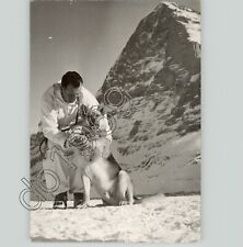 Pastor Alemão AVALANCHE RESCUE DOG Sitting Snow @ Suíça 1960 Foto de imprensa comprar usado  Enviando para Brazil