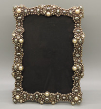 Armação de joias decorativas Belle Maison 4" x 6" cristais genuínos esmeralda pérola falsa comprar usado  Enviando para Brazil