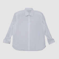 $750 Stefano Ricci Men's White Long-Sleeve French-Cuff Dress Shirt Size 18 / 46 for sale  Shipping to South Africa