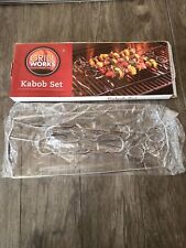 Shish Kabob Set - BBQ 4 Skewers & Grill Rack for sale  Shipping to Canada