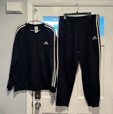 ADIDAS Para hombre 3 Rayas Sudadera Negro Set Sudadera Pantalones de Sudadera Grandes Corredores XL segunda mano  Embacar hacia Argentina