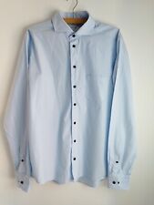 Used, ETON Shirt Blue Stripe Cotton Formal Work Size Large 44" Chest Slim Fit  for sale  Shipping to South Africa