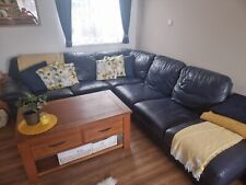 navy blue leather sofa for sale  NORTHAMPTON