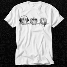 Three Wise Cheeky Monkey Hear See Speak Evil Auriculares Cantar Vidrio Camiseta 588 segunda mano  Embacar hacia Argentina