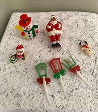 Usado, Lote de Papá Noel de plástico duro vintage, adornos para pasteles segunda mano  Embacar hacia Argentina