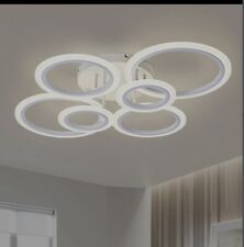 Luminária de teto moderna 6 anéis LED lâmpada acrílica quarto sala lustre  comprar usado  Enviando para Brazil