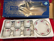 RARO Conjunto de 12 Peças de Porcelana Demitasse Promocional Importado Co Xícaras Antigas Pires Novo Na Caixa comprar usado  Enviando para Brazil