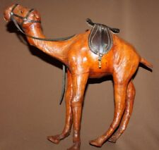 VINTAGE HAND MADE GENUINE LEATHER CAMEL FIGURINE for sale  Shipping to South Africa