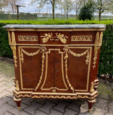Antique Elegance: Mahogany/Beech Bahut/Buffet with Marble Top & Bronze Accents for sale  Shipping to South Africa