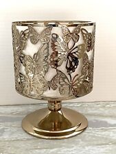 Bath & Body Works Large Metal Candle  Holder On Pedestal With Butterflies EUC for sale  Shipping to South Africa