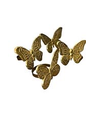 Taste Setter Sigma Vintage Taiwan Solid Brass Butterfly Napkin Rings Set of 4, used for sale  Shipping to South Africa