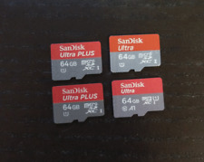 Lote de 4 cartões micro SD UHS-I Sandisk Ultra/Ultra Plus classe 10 64Gb U1 - telefone comprar usado  Enviando para Brazil