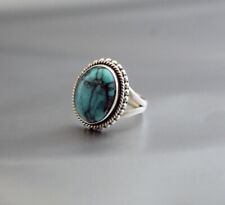 925 Sterling Silver Handmade Women Ring Blue Copper Turquoise Stone Jewelry for sale  Shipping to South Africa