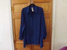 Camisa Chico's LS en azul---talla 4 (damas 20/22) segunda mano  Embacar hacia Argentina