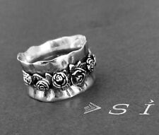 SILPADA ISRAEL Sterling Silver COMING UP ROSES Wide Band Ring~R4380~RETIRED! for sale  Hilliard