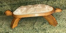 Used, Vintage Hand Crafted Wood Turtle Ottoman Foot Stool. 20”L x 11.5”W x 4.5”H for sale  Shipping to South Africa