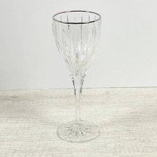 Used, Single Crystal Stemware Wine Champagne Glass Flute Star Cut Design Silver Rim 8" for sale  Shipping to South Africa