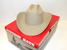 Chapéu de cowboy Stetson Rancher 7 1/4 (58) 4X barriga de prata castor com broche e caixa JBS comprar usado  Enviando para Brazil