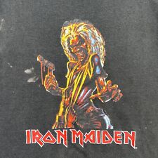 Camisa masculina vintage Iron Maiden GG preta anos 80 Killers World Tour metal música EUA comprar usado  Enviando para Brazil