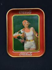 Bandeja para servir refrescos Coca-Cola 1930 original vintage letrero de botella de niña nadadora, usado segunda mano  Embacar hacia Argentina