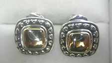 James Avery Sterling Silver 14k Square Earrings, used for sale  Oklahoma City