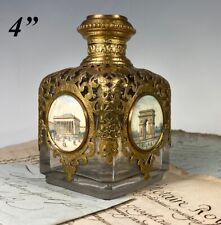 Antiguo Francés 4" Eglomise Souvenir Vistas Arquitectónicas Perfume o Botella de Olor segunda mano  Embacar hacia Argentina