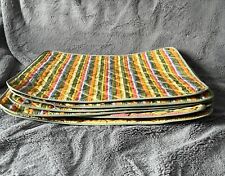 Cloth padded quilted stripe multicoloured fabric dining table placemats x 7 for sale  Shipping to South Africa