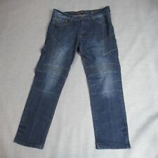 Jeans masculino Ring of Fire 36X30 azul moto slim fit lavagem escura plissado denim grunge comprar usado  Enviando para Brazil