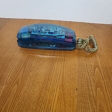 Teléfono fijo vintage de 1990 azul translúcido Amerikit con cable  segunda mano  Embacar hacia Mexico