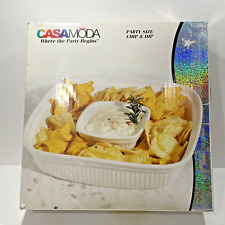 Usado, Bandeja para servir Chip and Dip tamaño fiesta 13” cerámica con tazón de inmersión de gran tamaño en caja segunda mano  Embacar hacia Argentina