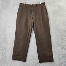 Pantalones Brooks Brothers Hudson para hombre 36x28 marrón pana bolsillos delanteros planos algodón segunda mano  Embacar hacia Argentina