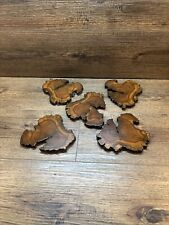 Used, SET OF 5 Cypress Wood Cookies 8" Live Edge,l Drink Coasters Foam Bot Very Nice for sale  Shipping to South Africa