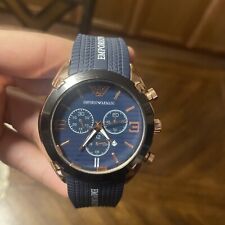 Relógio masculino emporio armani dourado e pulseira de borracha azul comprar usado  Enviando para Brazil