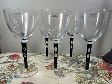 6 black stemmed wine glasses for sale  Johnson Creek