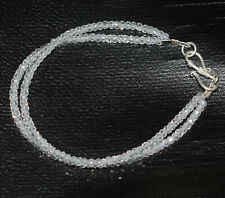 C:Z: White Gemstone Beads 925 Sterling Silver 5-10" 2 Layer Strand Bracelet HGH1 for sale  Shipping to South Africa