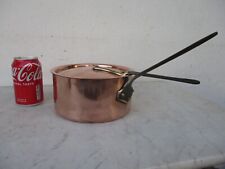 VINTAGE FRENCH COPPER SAUCEPAN WITH LID REPUTABLE VILLEDIEU CHEF COOKING POT for sale  Shipping to South Africa