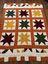 Usado, Cobertor de crochê quadrados de vovó Afgan 76”x57” vintage outono casa de campo núcleo raro comprar usado  Enviando para Brazil