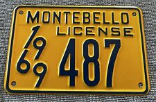 1969 Montebello pequena licença de caminhão automotivo cor amarela 4/6 polegadas, usado comprar usado  Enviando para Brazil