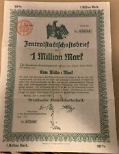 Usado, 1923 Berlín Alemania: 1000000 marcos (1 millón de marcos) cupones de bonos sin cancelar segunda mano  Embacar hacia Argentina