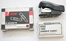 Mini grampeador de plástico e metal cinza e preto escritório 2,5" x 1,5" clipes de papel BB862, usado comprar usado  Enviando para Brazil